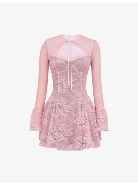 House of CB Alice Sweetheart-Neck Lace Mini Dress