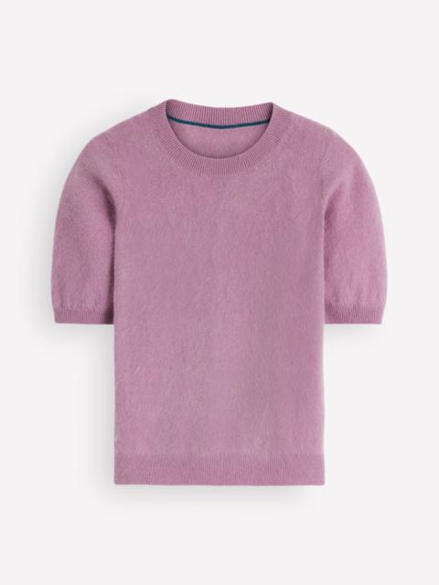 BODEN Kat Brushed Cashmere T-shirt-Soft Lavendar