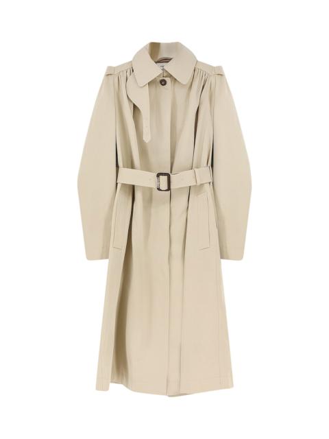 Alexander McQueen Cotton Trench With Puff Sleeves