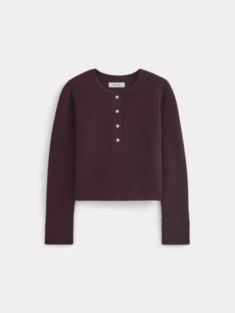 EVERLANE BOXY HENLEY IN COZY WAFFLE