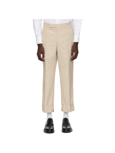 Beige Backstrap Trousers