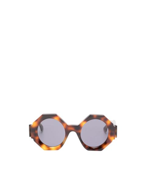 Kuboraum Maske R4 geometric-frame tortoiseshell sunglasses
