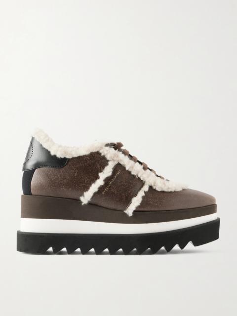 Stella McCartney Sneak-elyes Fleece-trimmed Brushed Sneakers