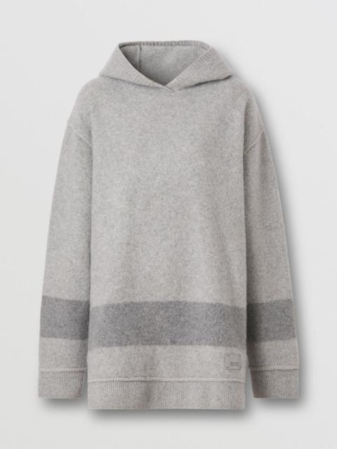 Stripe Detail Wool Cashmere Oversized Hoodie