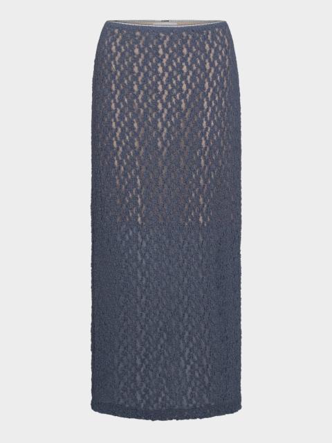 Vince Floral Smocked Midi Skirt