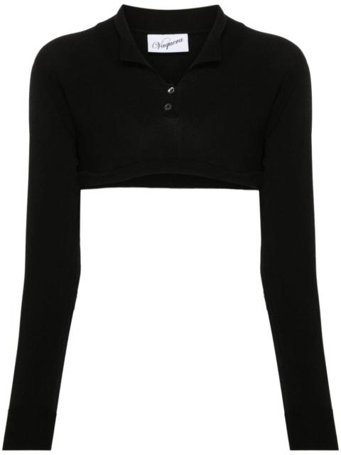 VAQUERA logo-print cropped polo shirt