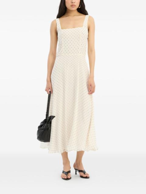 ROTATE chiffon flared midi dress