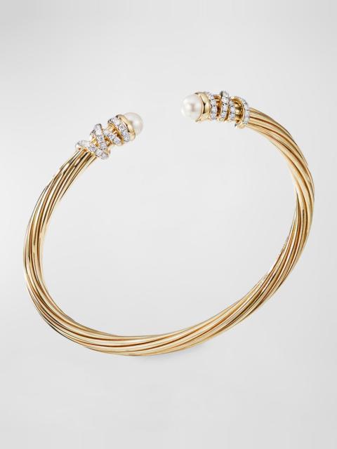 DAVID YURMAN Helena 18k Pearl & Diamond Wrapped Bangle