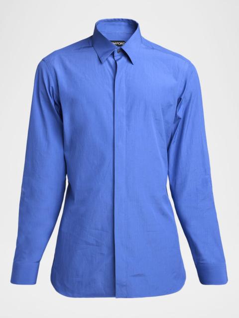 TOM FORD Men's Piece-Dyed Cotton Poplin Dress Shirt