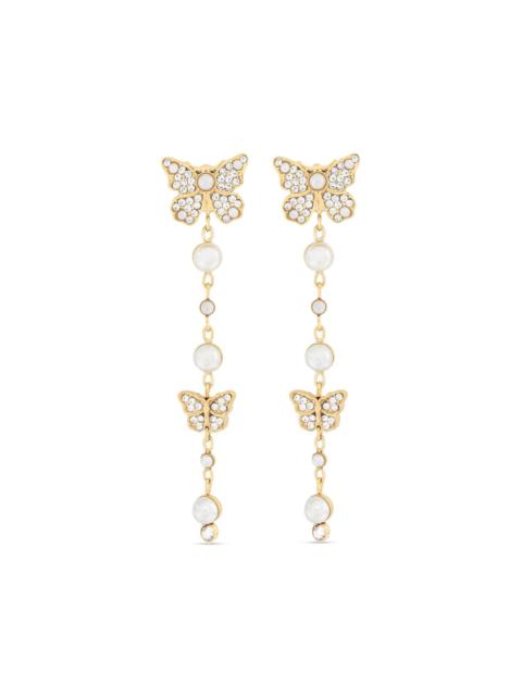 GUESS USA Borboleta butterfly-pendant faux-pearl earrings