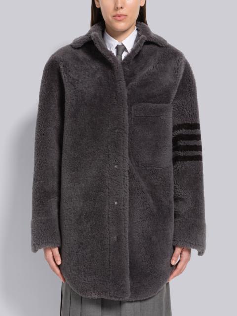 Thom Browne Shearling Supersize 4-Bar Shirtdress