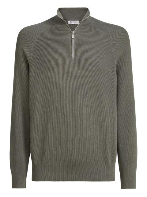 Brunello Cucinelli rib half-zip sweater