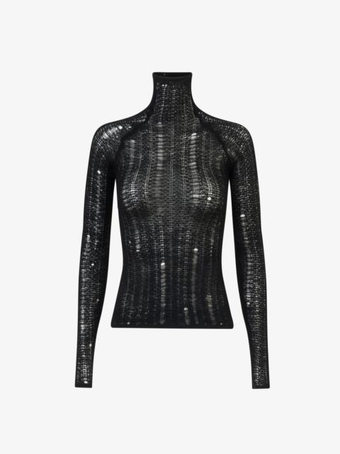 Alaïa LADDER LACE ROLLNECK