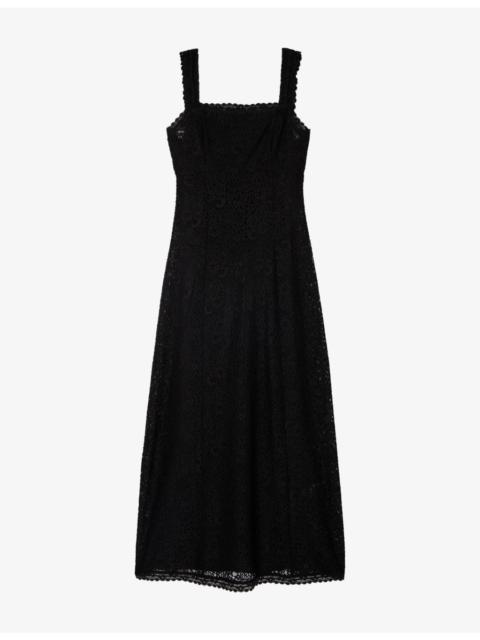 The Kooples Sleeveless Lace-Embroidered Woven Maxi Dress