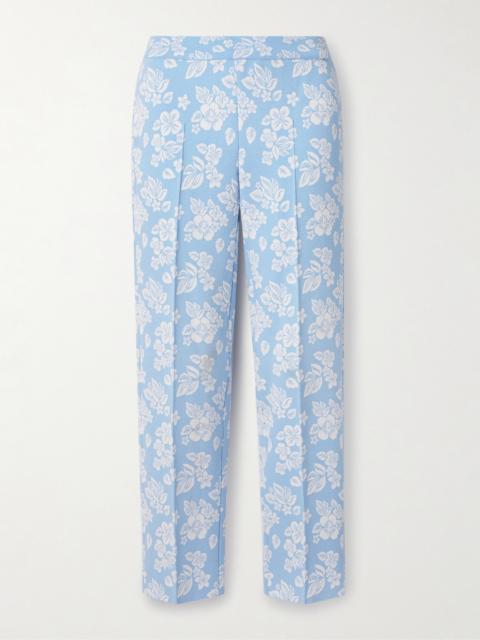 HIGH SPORT Louis Cropped Floral-jacquard Straight-leg Pants