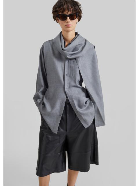 DARKPARK Darkpark Anne Scarf Wool Tailored Shirt - Grey