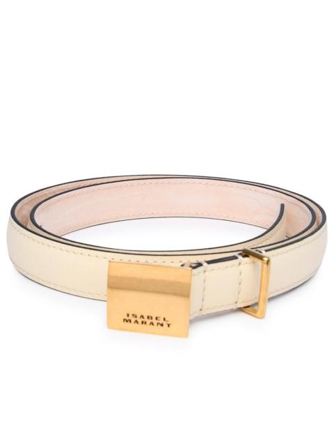 ISABEL MARANT ÉTOILE 'LOWELL' CREAM COWHIDE BELT