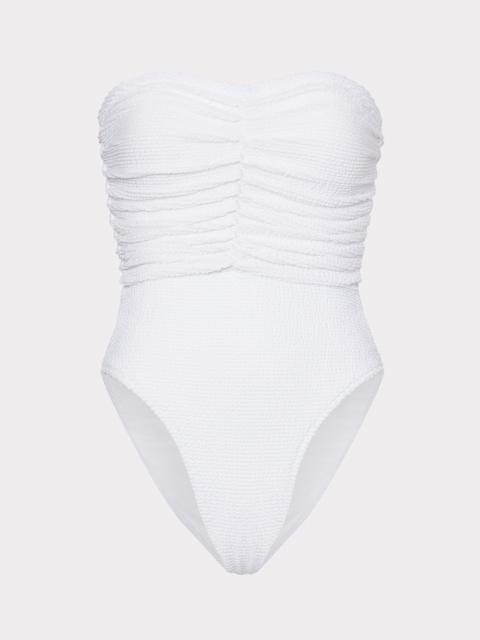 MILLY Textured Ruched One Piece