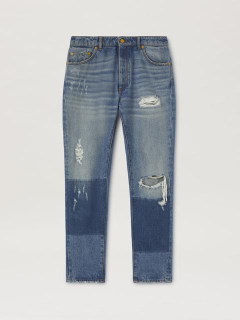 8 MONCLER PALM ANGELS DENIM PANTS