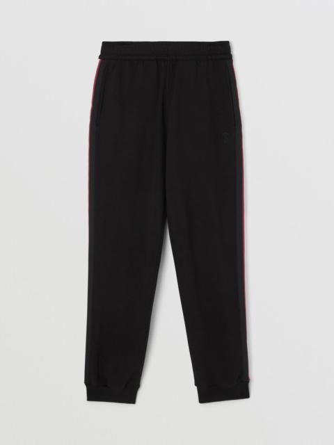Burberry Monogram Motif Striped Cotton Jogging Pants