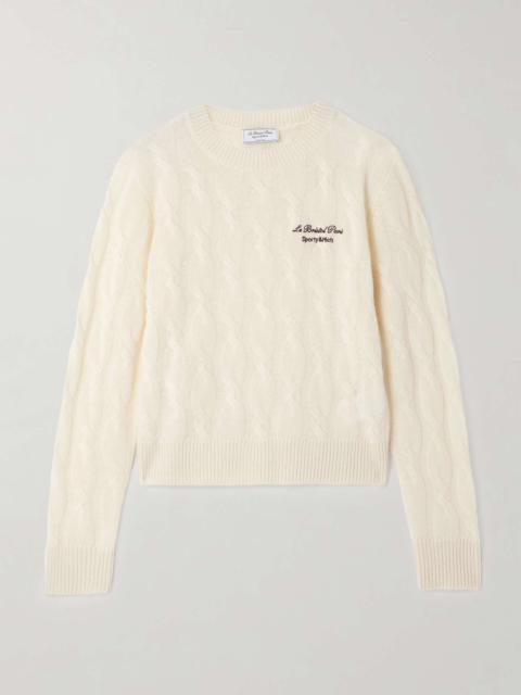 + Le Bristol Paris Faubourg cable-knit cashmere and wool-blend sweater Cream