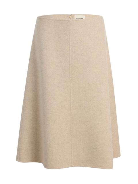 KHAITE Women's Nania Cashmere A-Line Midi-Skirt - Oatmeal