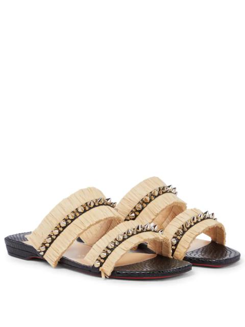 Christian Louboutin Marivodou embellished raffia sandals