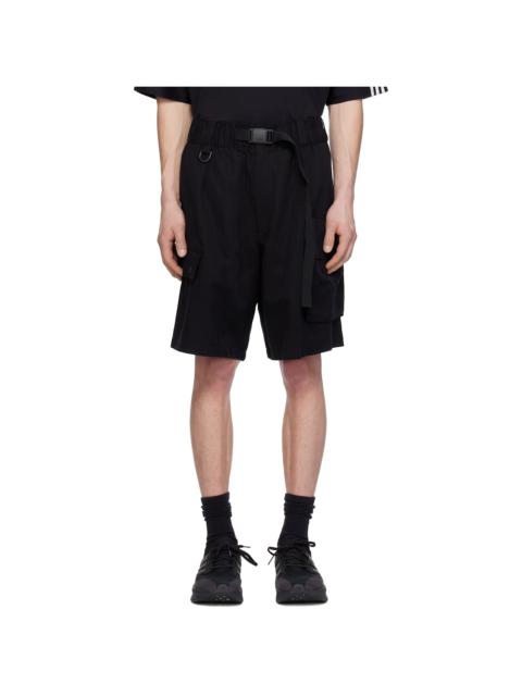 Y-3 Black Twill Cargo Shorts