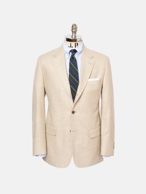 J. PRESS MADE-IN-CANADA SOLID LIGHT TAN SILK/WOOL SPORT COAT