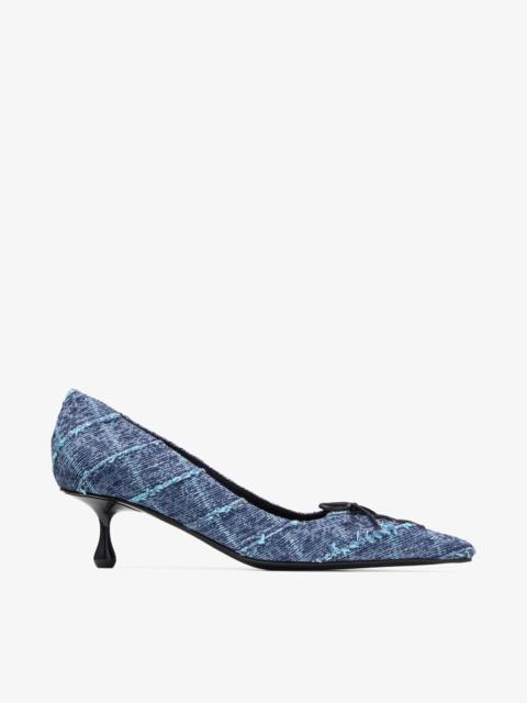 JIMMY CHOO Scarlett 50 Crosshatch Denim Pumps