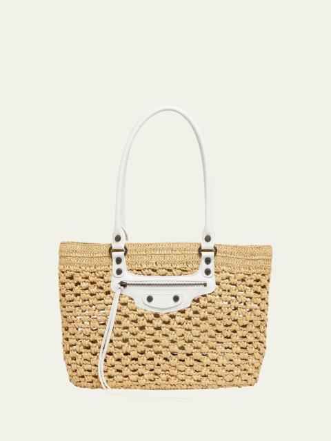 BALENCIAGA Le City Raffia Shoulder Bag
