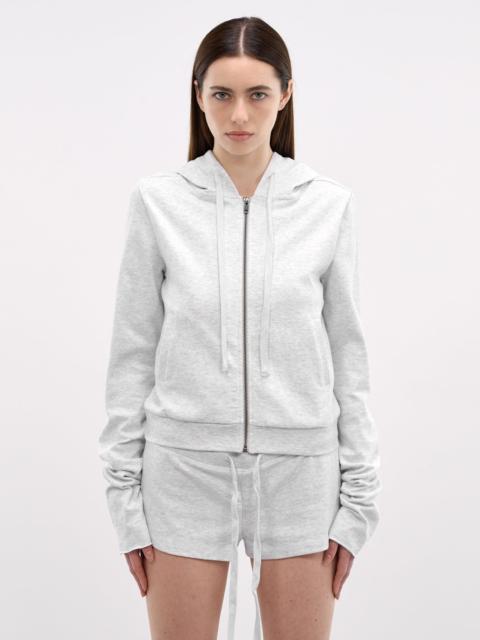 entire studios Gray Cotton Cropped Zip Hoodie