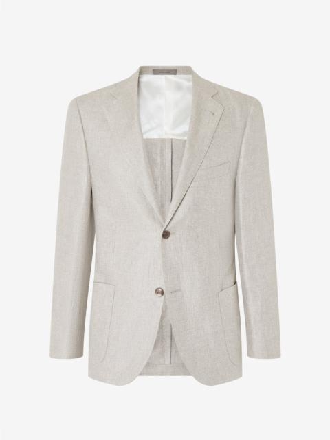CORNELIANI Beige linen and lyocell jacket