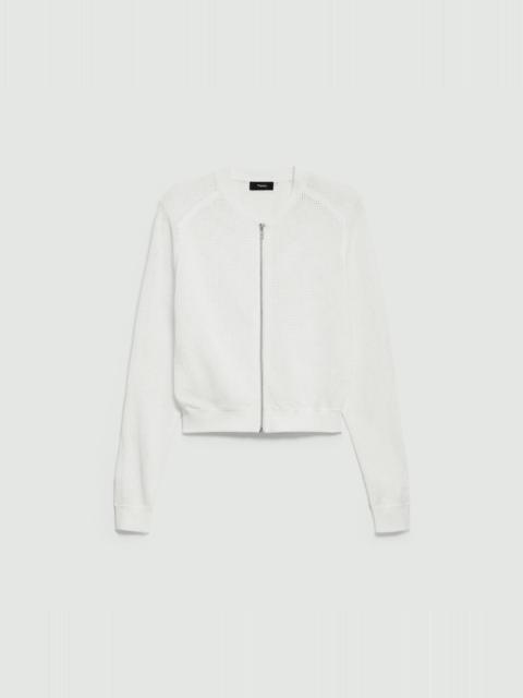 Theory Bomber Jacket in Crepe Knit