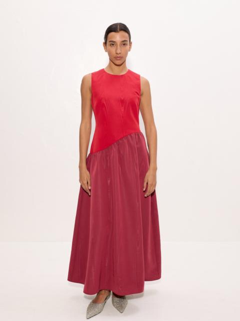 SIMONMILLER Laurel Moire Midi Dress In Pomegranate/Bordeaux