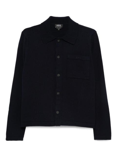 A.P.C. polo-neck buttoned cardigan