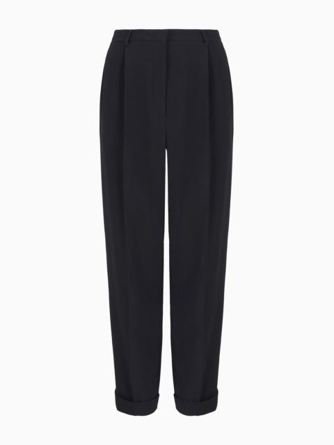 GIORGIO ARMANI Straight-leg one-pleat trousers in viscose cady