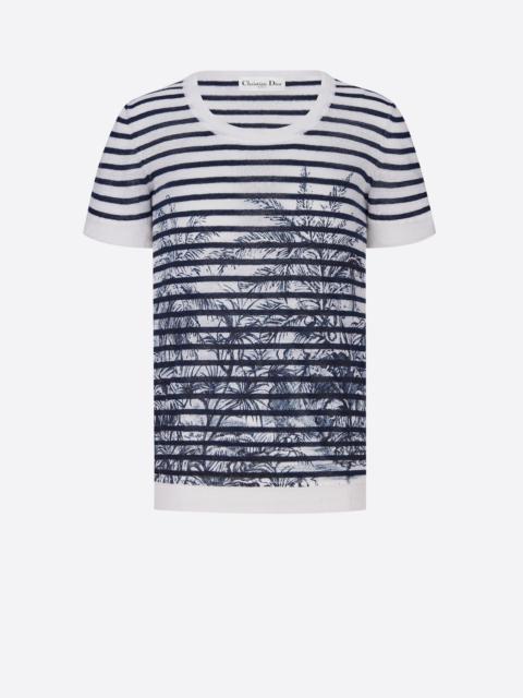 Dior Short-Sleeved Dior Chez Moi Marinière Sweater