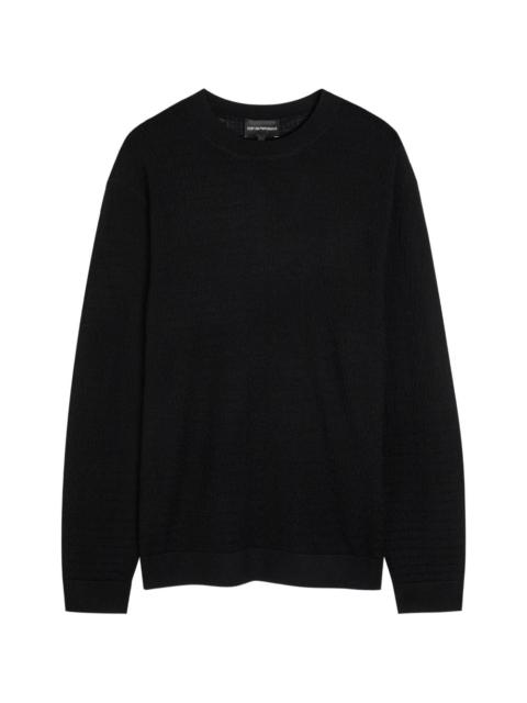 EMPORIO ARMANI textured crew-neck knitwear