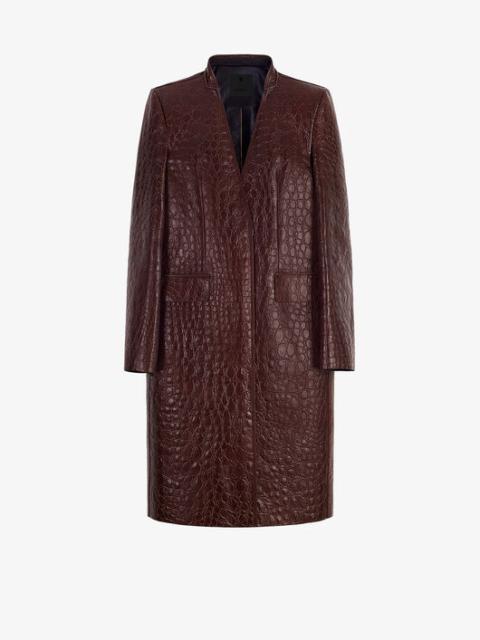 Givenchy MASCULINE COAT IN CROCODILE EFFECT VINTAGE LEATHER