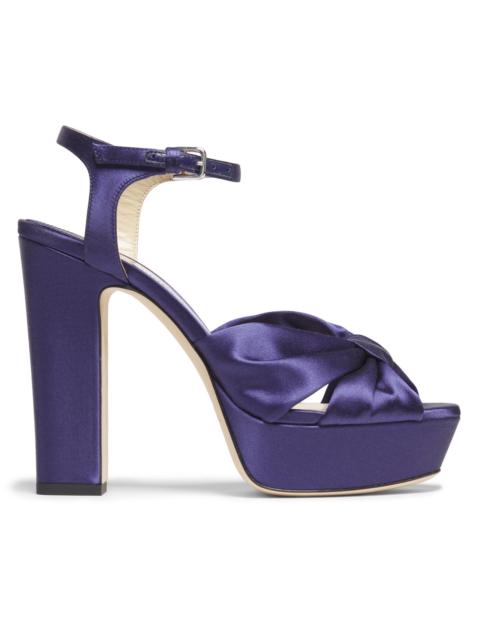 JIMMY CHOO Women's Heloise 120MM Satin Platform Sandals - Dark Violet