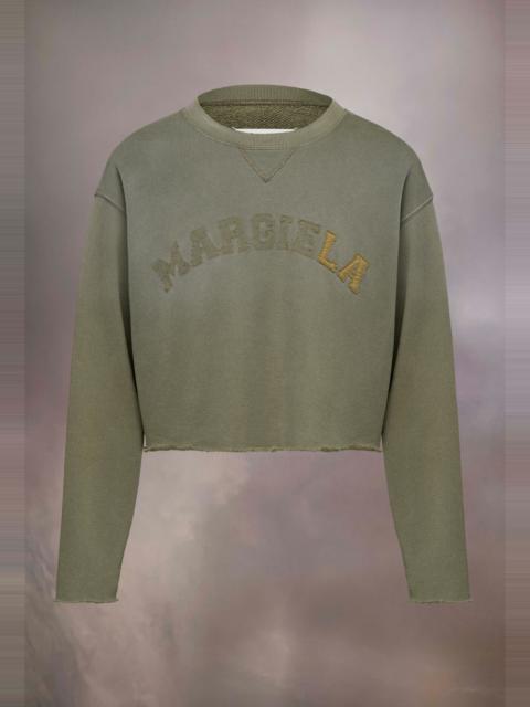 Maison Margiela Logo vintage cotton cropped sweatshirt