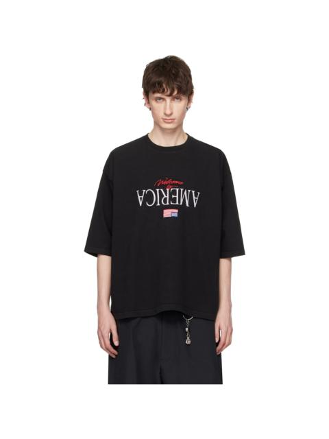 WILLY CHAVARRIA Black 'Welcome To America' Buffalo T-shirt