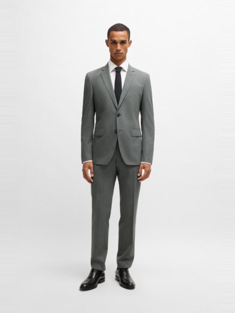 BOSS SLIM-FIT SUIT IN MICRO-PATTERNED STRETCH CLOTH