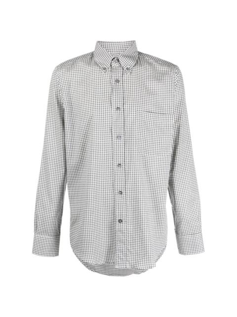 check-print cotton shirt