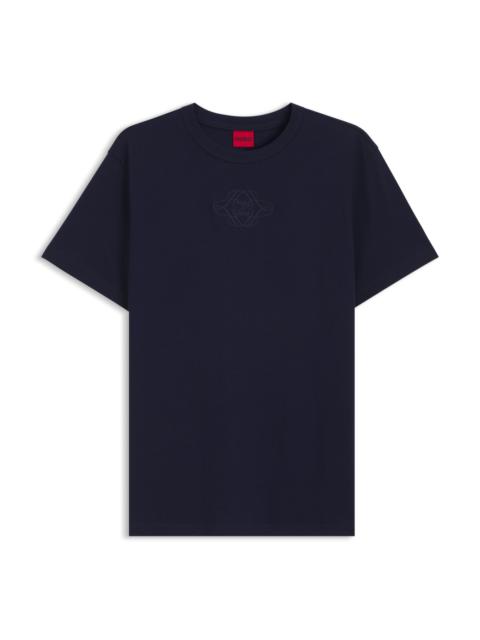 HUGO COTTON T-SHIRT WITH EMBROIDERED LOGO
