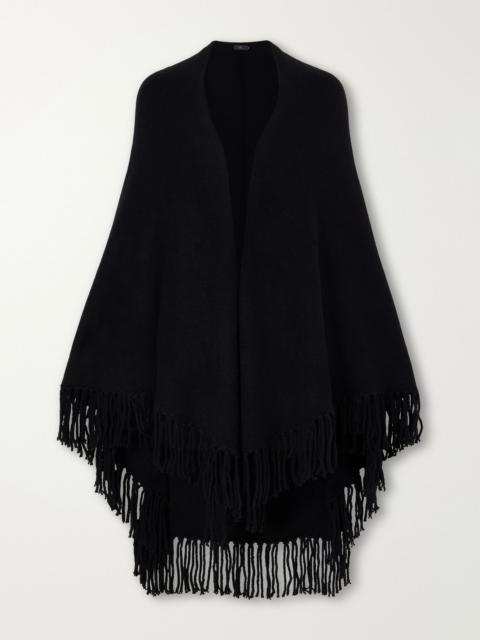 arch4 Fringed cashmere wrap Black
