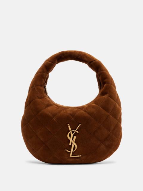 SAINT LAURENT Icarino Mini quilted suede tote bag