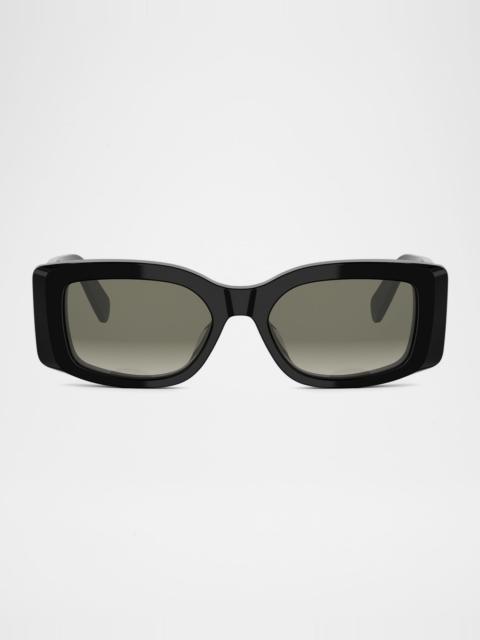 CELINE Maxi Triomphe Acetate Rectangular Sunglasses