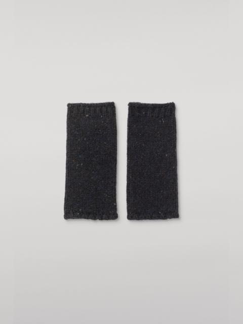 Johnstons of Elgin Tiree Blue Donegal Cashmere Wristwarmers